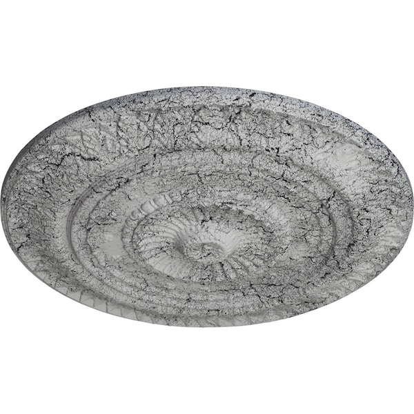 Christopher Ceiling Medallion, Hand-Painted Ultra Pure White Crackle, 26 5/8OD X 2 1/4P